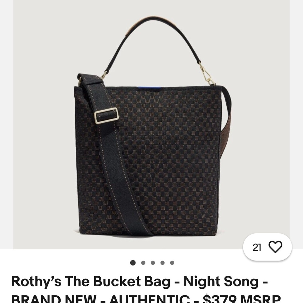 Rothy's Bucket Bag in Black and Brown Check